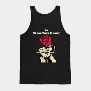 Mr Steal Your Heart with a Flower glitch design illustration Tank Top